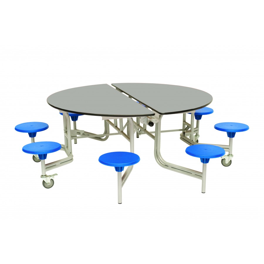 Round Mobile Folding Dining Table with 8 Seats